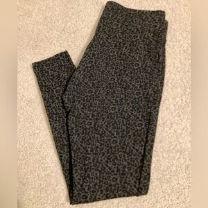 Loft Gray and Black Leopard Print Leggings